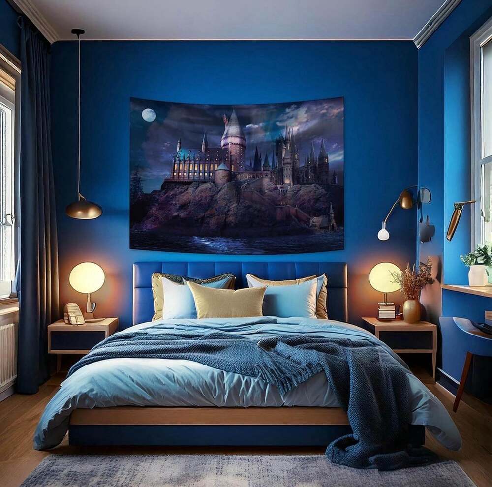 ConQuest Harry Potter Hogwarts Castle at Night Backdrop Banner 5x7 ft Wall Decor
